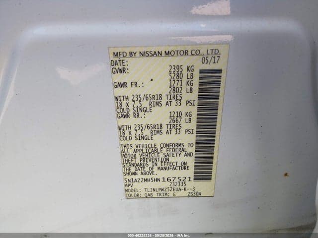 2017 NISSAN MURANO S 9