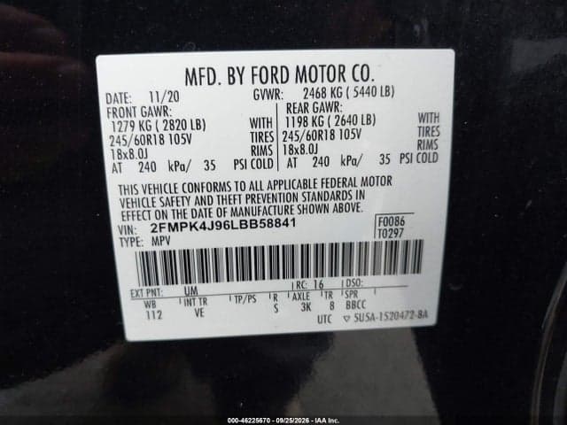 2020 FORD EDGE SEL 9