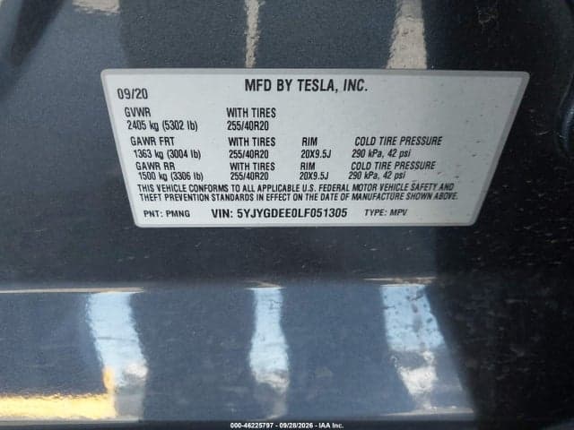 2020 TESLA MODEL Y LONG RANGE DUAL MOTOR ALL-WHEEL DRIVE 9