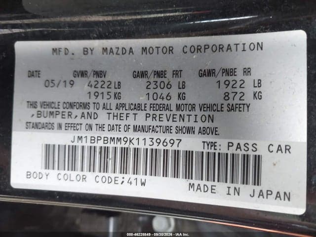 2019 MAZDA MAZDA3 PREFERRED PACKAGE 9