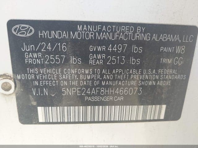 2017 HYUNDAI SONATA SE 9