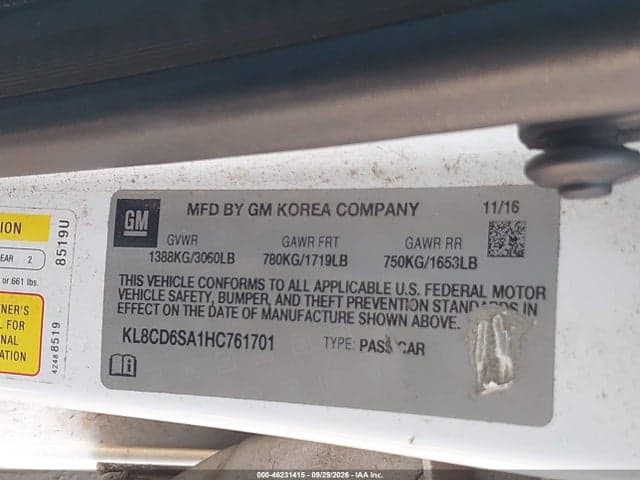 2017 CHEVROLET SPARK 1LT CVT 9