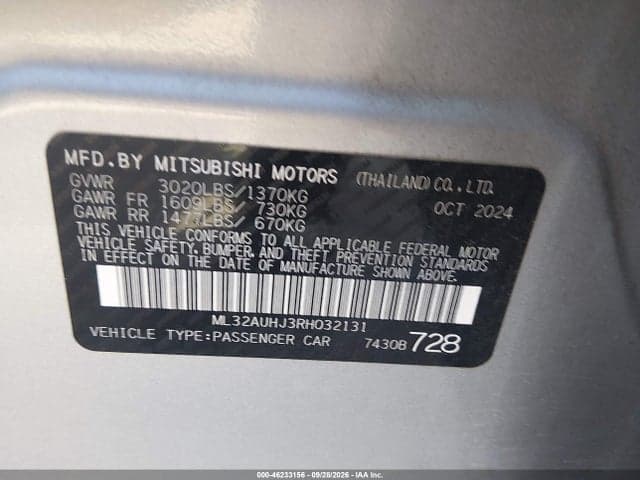 2024 MITSUBISHI MIRAGE ES/LE 9