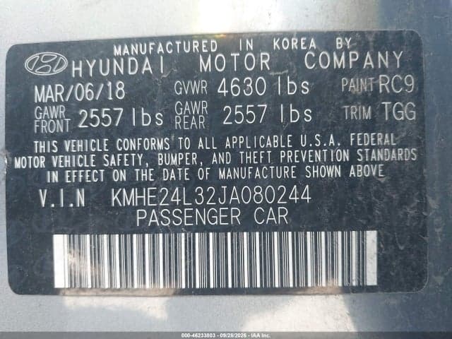 2018 HYUNDAI SONATA HYBRID SE 9
