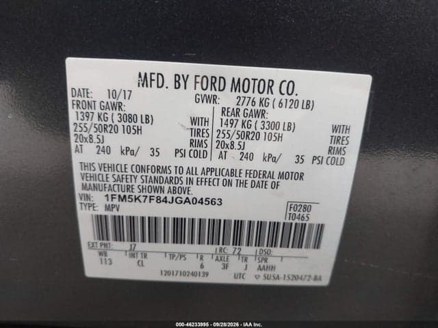 2018 FORD EXPLORER LIMITED 9