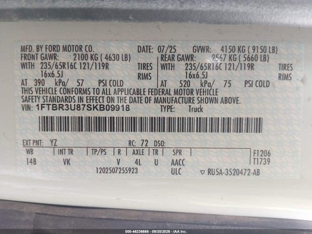 2025 FORD TRANSIT-250 CARGO VAN 9