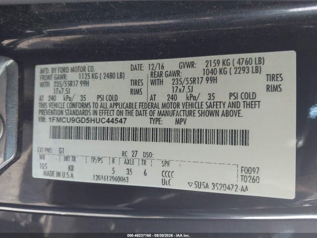 2017 FORD ESCAPE SE 9