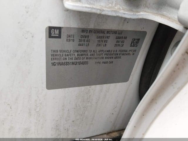 2017 CHEVROLET VOLT LT 9