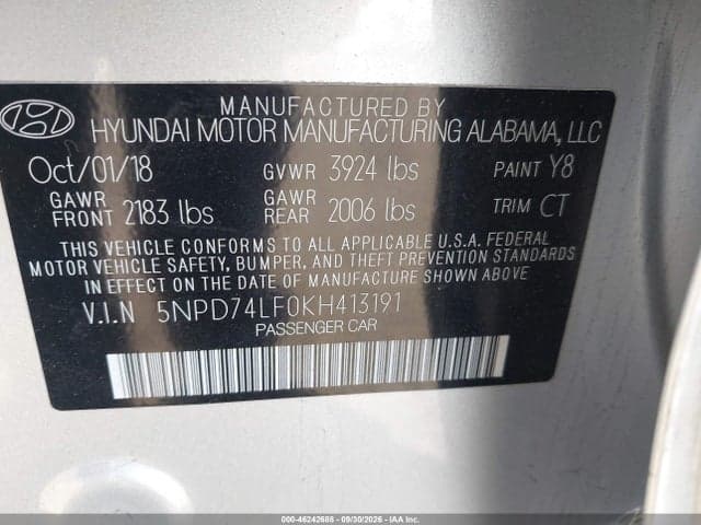 2019 HYUNDAI ELANTRA SE 9