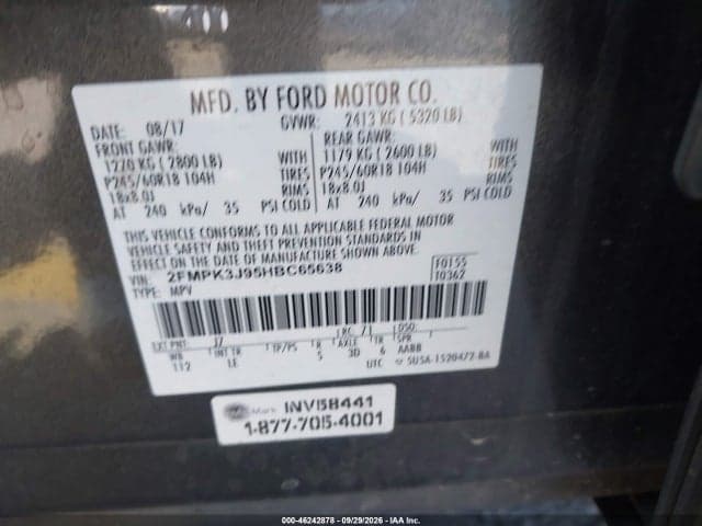 2017 FORD EDGE SEL 9