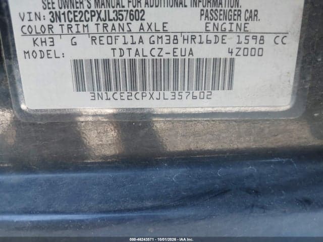 2018 NISSAN VERSA NOTE S 9