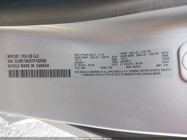 2026 CHRYSLER PACIFICA SELECT 9