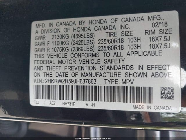 2018 HONDA CR-V EX 9
