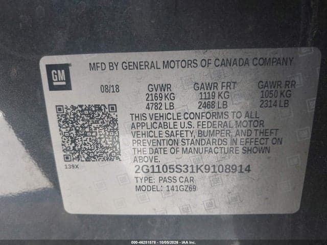 2019 CHEVROLET IMPALA PREMIER 9