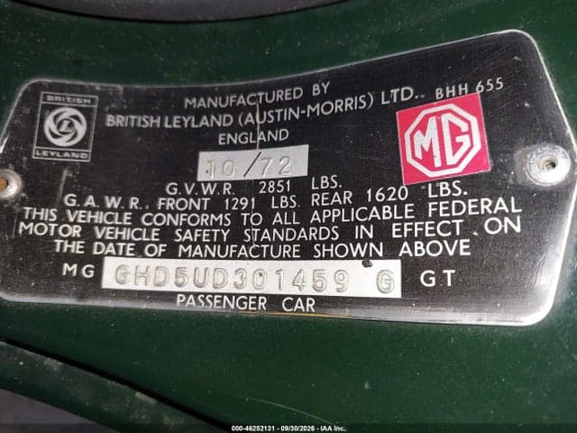 1972 MG MGB 9