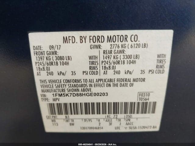 2017 FORD EXPLORER XLT 9