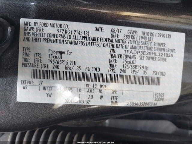 2017 FORD FOCUS S 9