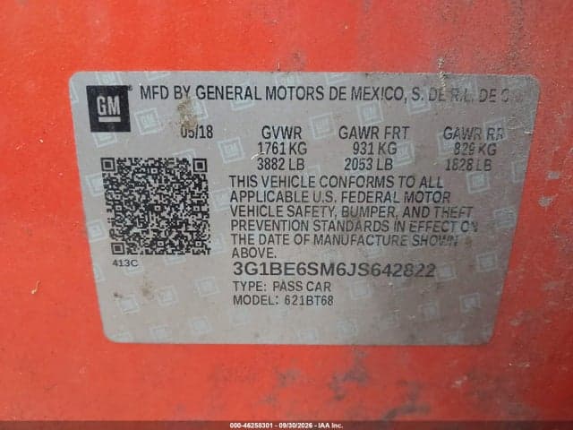 2018 CHEVROLET CRUZE LT AUTO 9