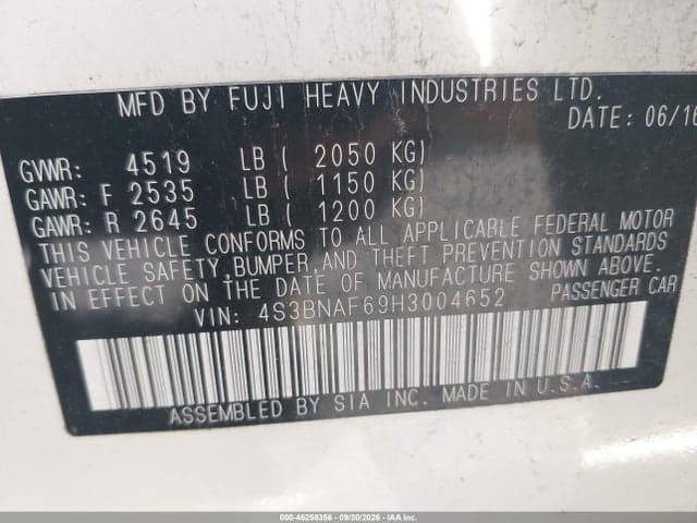 2017 SUBARU LEGACY 2.5I PREMIUM 9