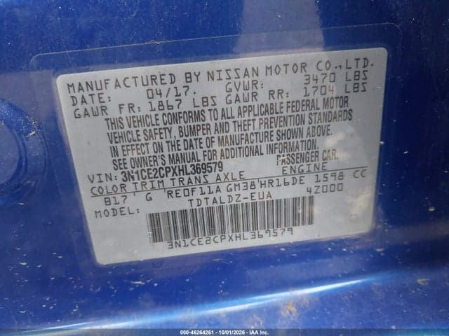 2017 NISSAN VERSA NOTE SV 9