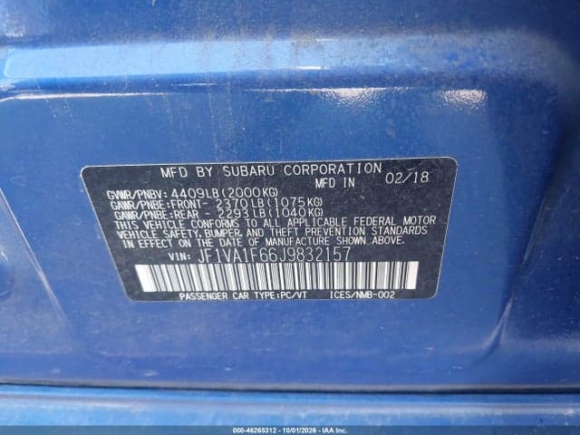 2018 SUBARU WRX LIMITED 9