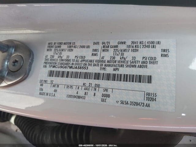 2021 FORD ESCAPE SE 9