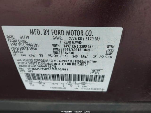 2018 FORD EXPLORER XLT 9