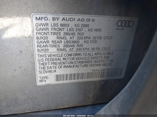2017 AUDI Q7 3.0T PREMIUM 9