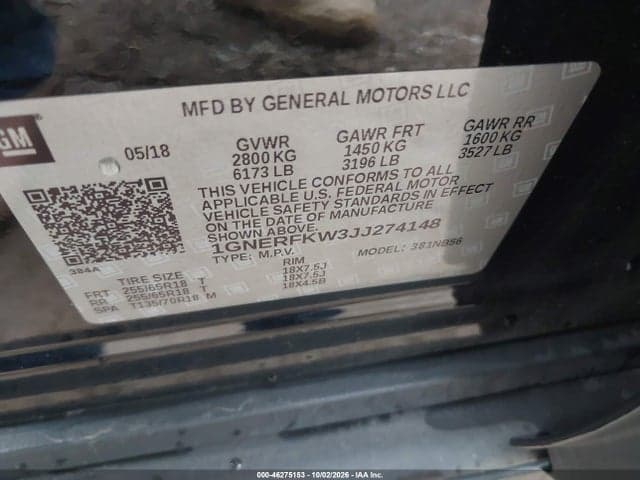 2018 CHEVROLET TRAVERSE LS 9