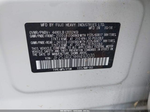 2017 SUBARU FORESTER 2.5I PREMIUM 9