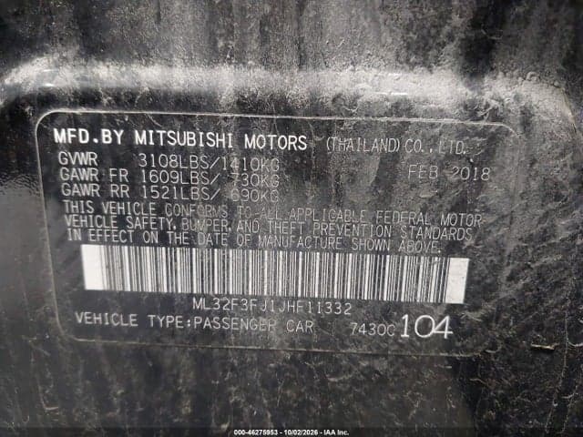 2018 MITSUBISHI MIRAGE G4 ES 9