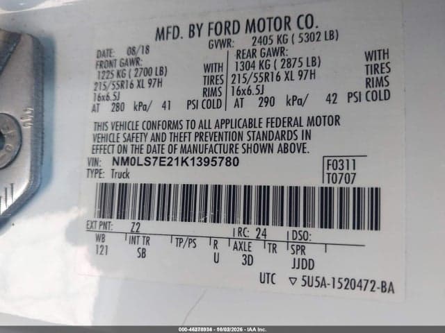 2019 FORD TRANSIT CONNECT XL 9