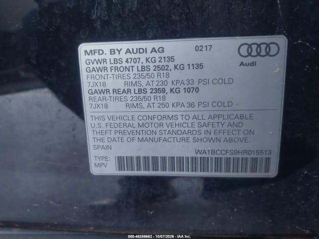 2017 AUDI Q3 2.0T PREMIUM 9