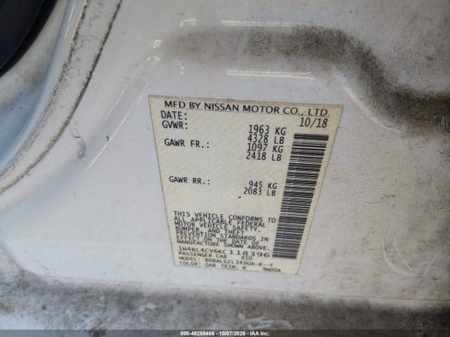 2019 NISSAN ALTIMA 2.5 SR 9