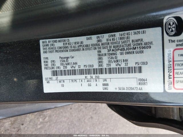 2017 FORD FIESTA SE 9