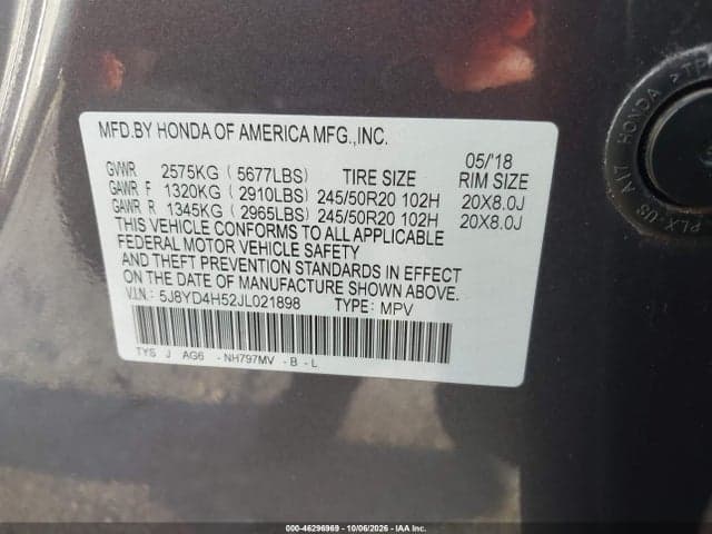 2018 ACURA MDX TECHNOLOGY PACKAGE ACURAWATCH PLUS PKG 9