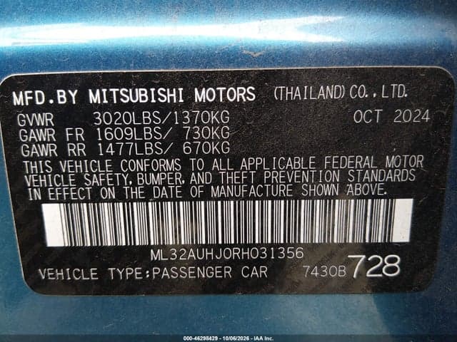2024 MITSUBISHI MIRAGE ES/LE 9