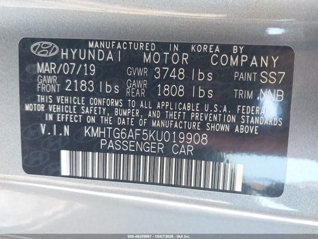 2019 HYUNDAI VELOSTER 2.0 9