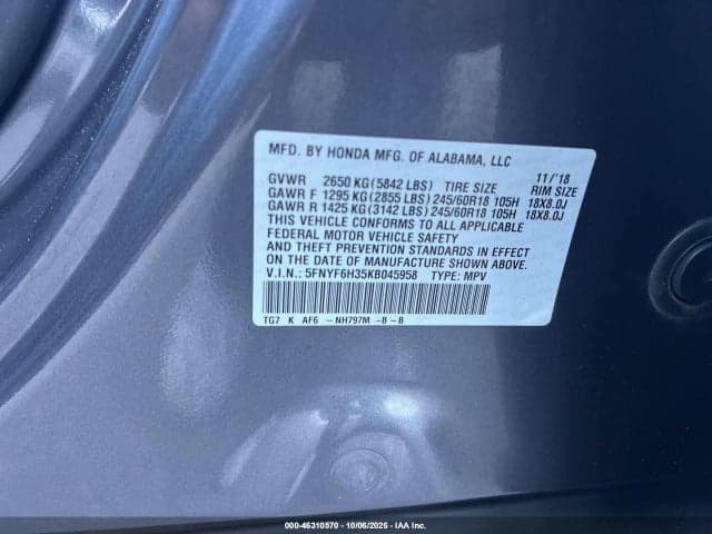 2019 HONDA PILOT EX 9