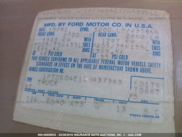 1982 FORD ECONOLINE VAN 9