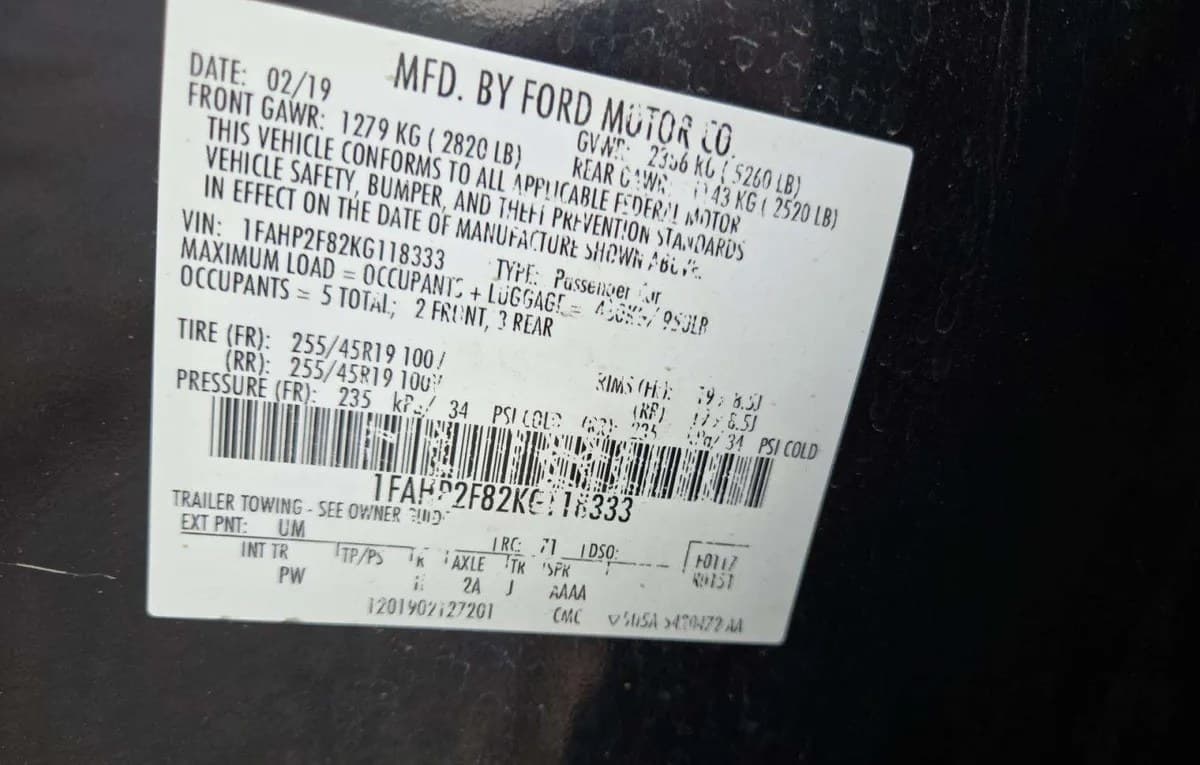 2019 FORD TAURUS Limited 3