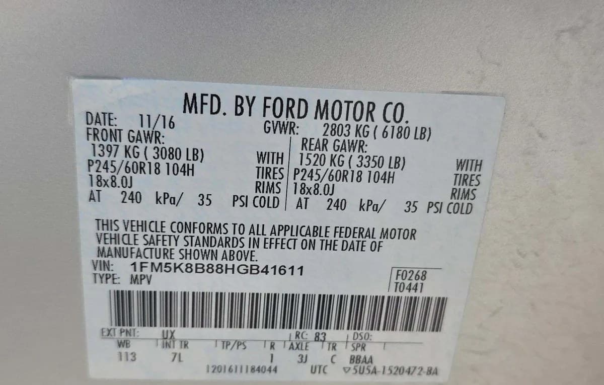 2017 FORD EXPLORER Base 3