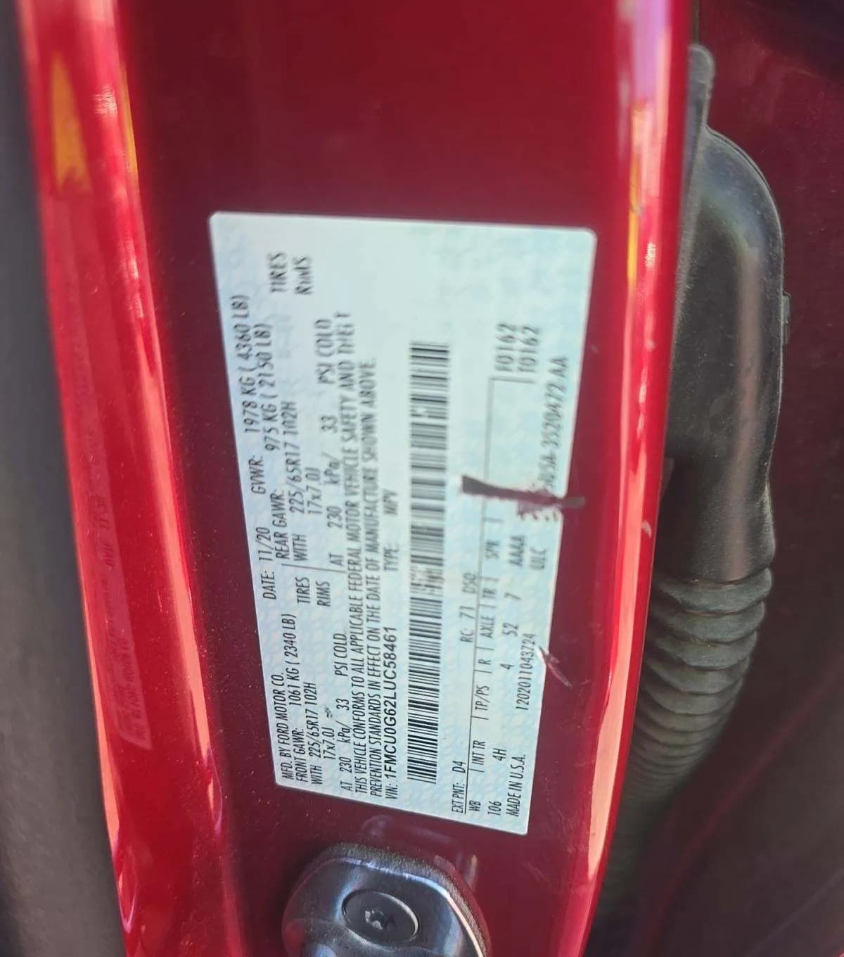 2020 FORD ESCAPE SE 3