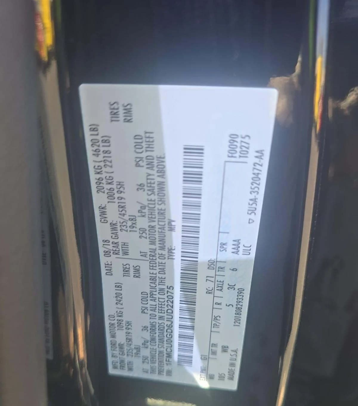 2018 FORD ESCAPE SE 3