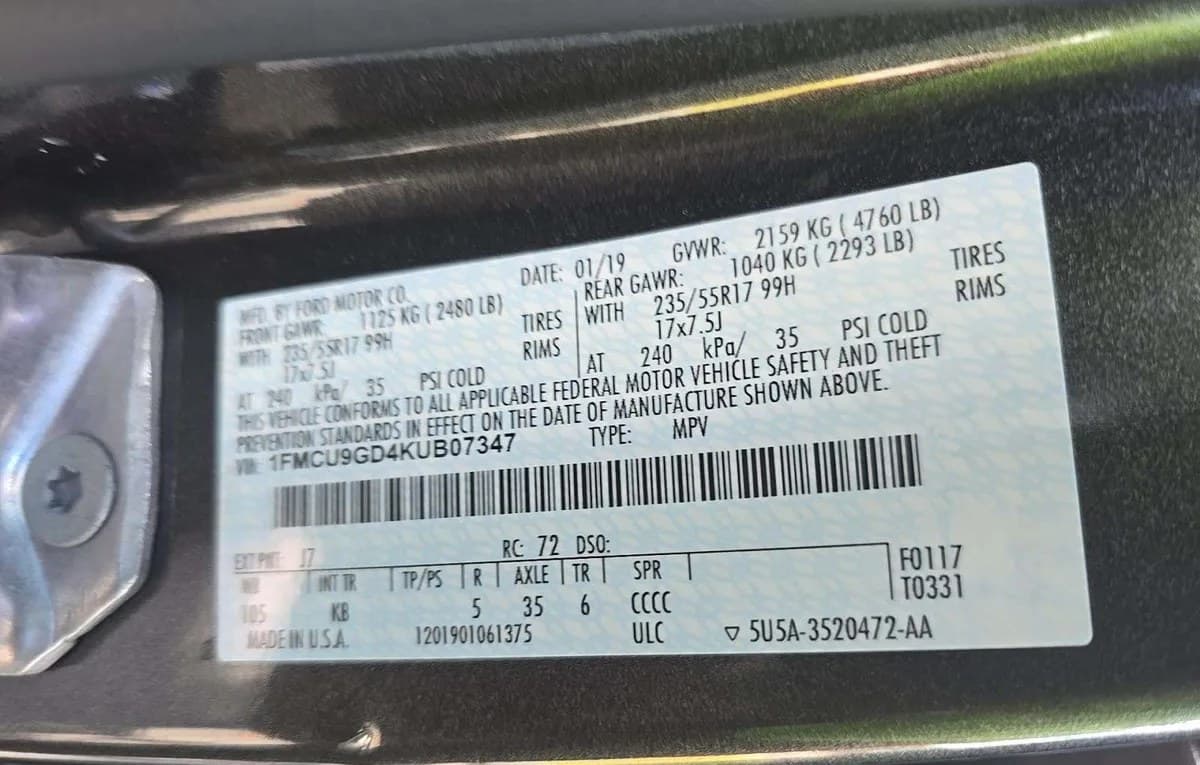 2019 FORD ESCAPE SE 3