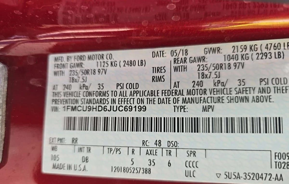 2018 FORD ESCAPE SEL 3