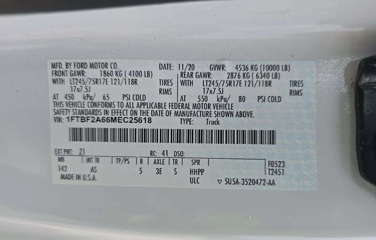 2021 FORD SUPER DUTY F-250 XL REGULAR CAB LONG BED 3