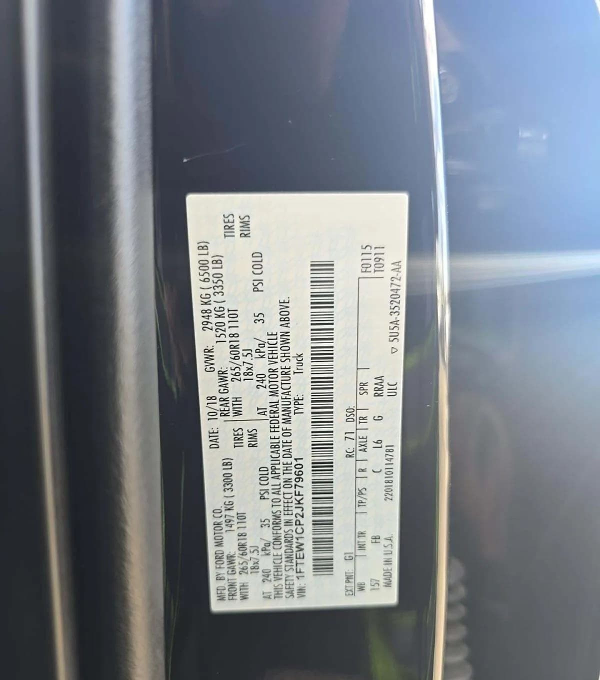 2018 FORD F-150 XLT CREW CAB MEDIUM BED 3