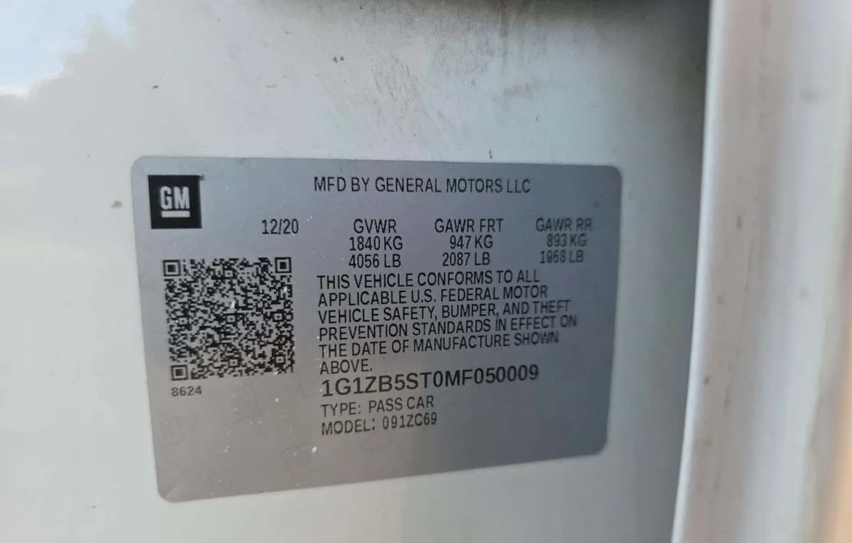 2021 CHEVROLET MALIBU LS 3