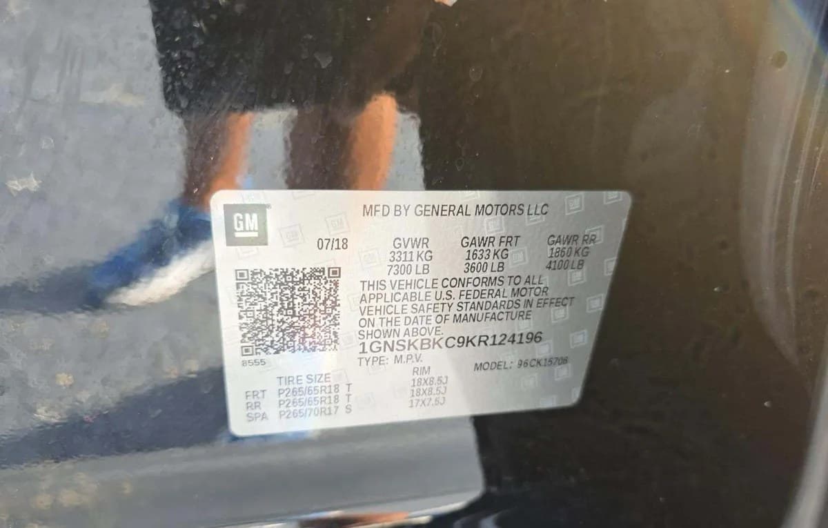 2019 CHEVROLET TAHOE LT 3